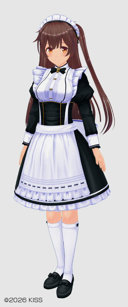 Claire Maid Clothes/Muku Hairstyle (Puppy Bob Cut, Airy Long, Airy Soft Twin-Tail, Airy Soft Side-Tail)