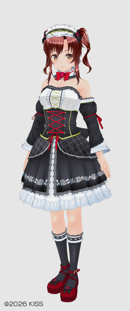 Petit Devil Maid Dress/Sweet Little Devil Hairstyle (Wavy Symmetry, Wavy Sidelocks, Wavy Twin Tails, Wavy Side Tail)