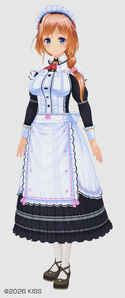 Ladylike Maid Outfit/Ladylike Hairstyle (Ladylike Bangs, Twisted Low Ponytail, Wispy Sidelocks)