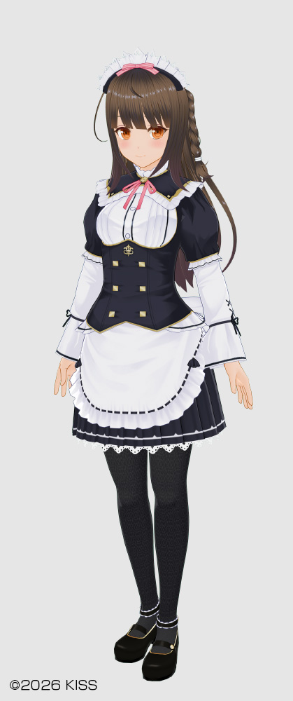 Amie Maid Uniform/Long-Lost Friend Hairstyle (Amie Bangs, Amie Mid-Length Hair, Braided Side Tail)
