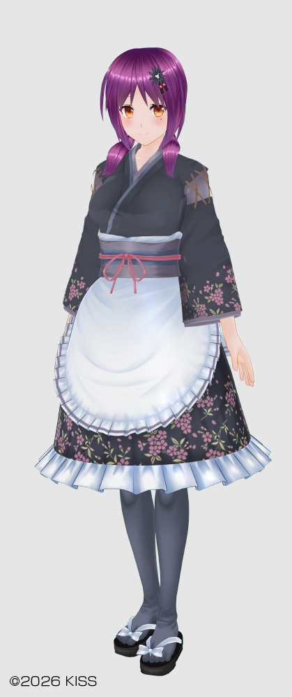 Kira Fugetsu Set / Yandere Hairstyle (Short Center-Parted Bangs, Bound Hair for Braids, Forward-Hanging Low Pigtails)