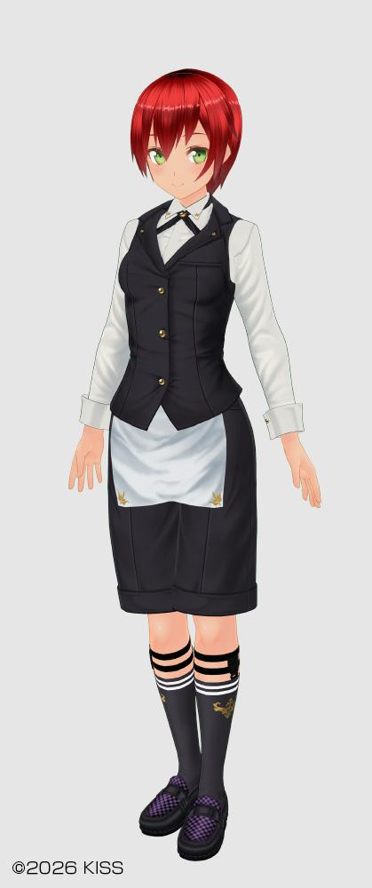 Stylish Battler Maid Uniform / Tomboy Hairstyle (Short, Sharp Bangs, Short, Sharp Back)